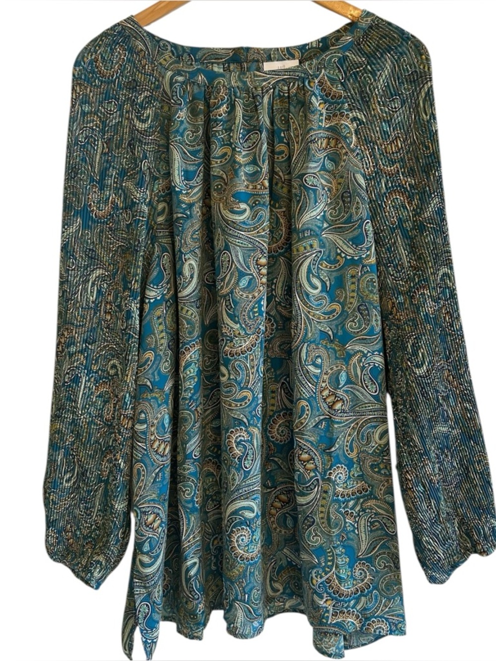✨🌿 J. Jill Paisley Boho Blouse | Tunic Top Effortless Summer Chic Coastal 3X